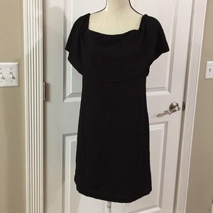 Black on or off shoulder ruffle